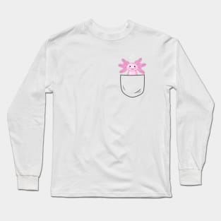 Pink Axolotl In A Pocket Long Sleeve T-Shirt